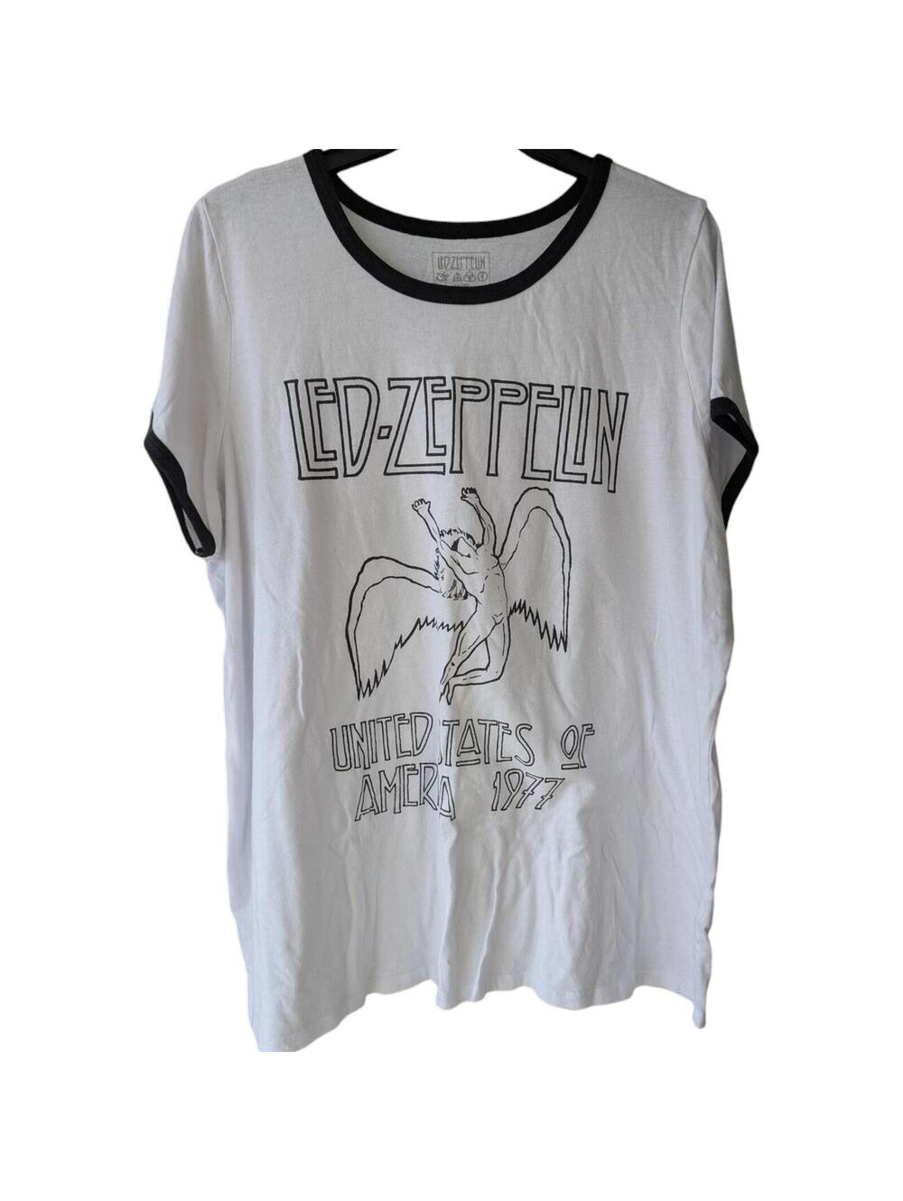 Led Zeppelin Torrid Shirt 3X White Ringer Tee 1977 United States Tour Retro Rock